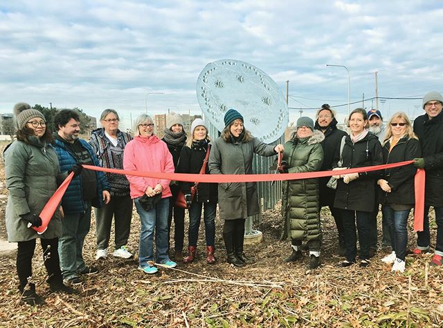 Ribbon cutting ceremony for Nesewin, DRCA site for the Northwest Portage Walking Museum. #publicart #nwpwm #drca #chicagopublicartgroup #ppna