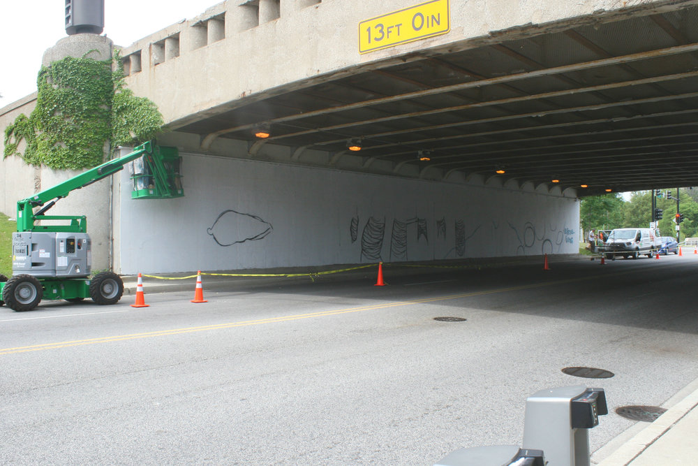 The design beginning to come together on the South wall